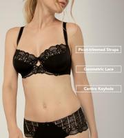 Kanten beugel BH - Celine - Stevige bh zonder vulling - Grote maten - thumbnail