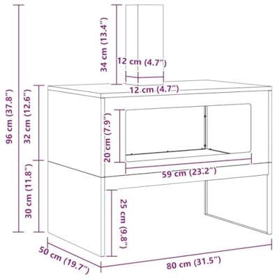 Vuurkorf Bruin 80 x 50 x 96 cm Cortenstaal