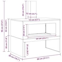 Vuurkorf Bruin 80 x 50 x 96 cm Cortenstaal - thumbnail
