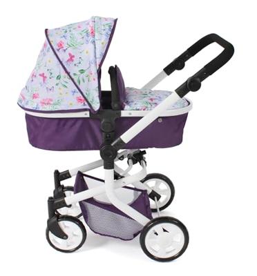 Combi-poppenwagen Mika - Flowers Lila