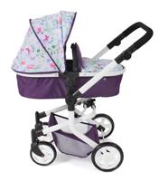 Combi-poppenwagen Mika - Flowers Lila - thumbnail