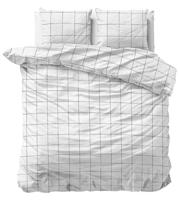 Sleeptime - Deep Check Dekbedovertrek Katoen-Satijn - Wit - 240 x 220 - thumbnail