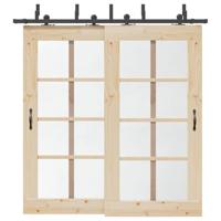 VidaXL Doos met onderdelen voor schuifdeur 213,5 cm staal zwart - thumbnail