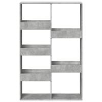 Boekenkast 100x33x175 cm bewerkt hout betongrijs - thumbnail