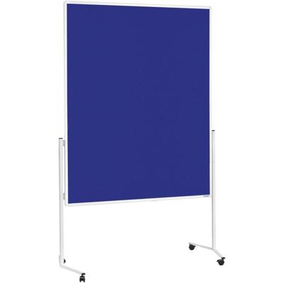 magnetoplan Presentatiebord 2111103 (l x b x h) 1730.00 x 1200 x 1500 mm Vilt Blauw, Wit Tweezijdig te gebruiken, Incl. rollen, Prikbord 2111103