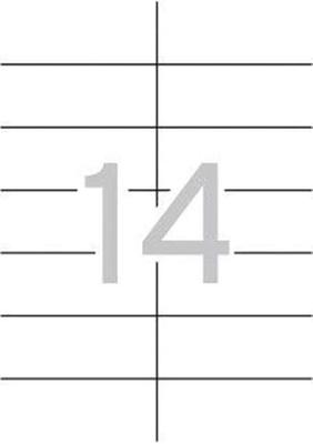 Apli witte etiketten ft 105 x 42,4 mm (b x h), 1.400 stuks, 14 per blad (1277) Apli witte etiketten ft 105 x 42,4 mm (b x h), 1.400 stuks, 14 per blad (1277)