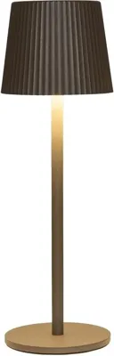 Anna's Collection draadloze tafellamp ribbel 27,5 x 9cm, mat taupe