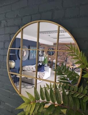 Wandspiegel Cirkelvormig Gouden Metaal (100 x 2,5 x 100 cm)