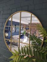 Wandspiegel Cirkelvormig Gouden Metaal (100 x 2,5 x 100 cm) - thumbnail