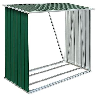 VidaXL Haardhoutschuur 163x83x154 cm gegalvaniseerd staal groen