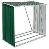 VidaXL Haardhoutschuur 163x83x154 cm gegalvaniseerd staal groen - thumbnail