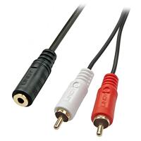 LINDY 35677 Lindy Premium - Audio-Adapter - 0.08 mm² - Stereo Mini-Klinkenstecker (W) Cinch / Jackplug Audio Adapter [2x Cinch-stekker - 1x Jackplug female 3,5 - thumbnail