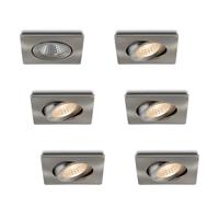 LED-inbouwspot set 6 stuks Locco RVS 3W dimbaar - thumbnail
