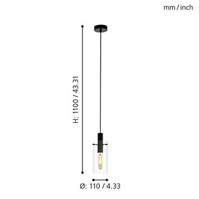 Eglo HanglampMontefino Zwart - 97366 - thumbnail