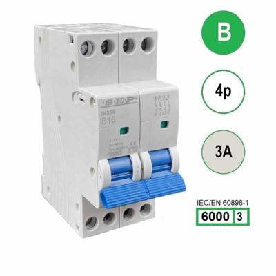 SEP krachtstroom installatieautomaat 3A INS36-4B03 inst. 4p B3 6kA (36mm) 3101644003