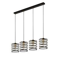 Searchlight HanglampSpring 4-lichts zwart met goud - 85583-4BGO - thumbnail