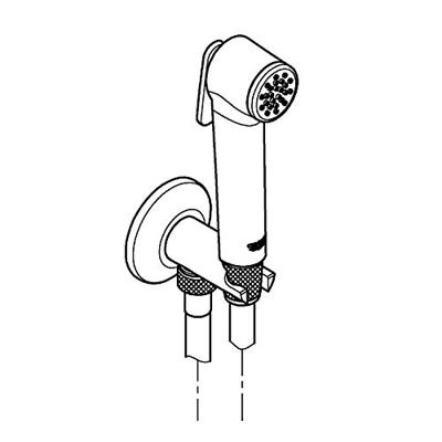GROHE Tempesta-F Trigger Spray 30 Handdoucheset - 1 straalsoort - rond - met houder - met geïntegreerde hoekstopkraan - gladde slang - 125cm - chroom 26358000 GROHE Tempesta-F Trigger Spray 30 Handdoucheset - 1 straalsoort - rond - met houder - met geïntegreerde hoekstopkraan - gladde slang - 125cm - chroom 26358000