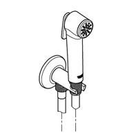 GROHE Tempesta-F Trigger Spray 30 Handdoucheset - 1 straalsoort - rond - met houder - met geïntegreerde hoekstopkraan - gladde slang - 125cm - chroom 26358000 - thumbnail