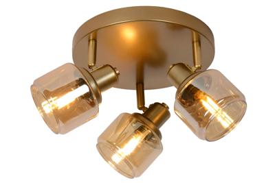 Lucide BJORN - Plafondspot - Ø 38 cm - 3xE14 - Mat Goud / Messing Lucide BJORN - Plafondspot - Ø 38 cm - 3xE14 - Mat Goud / Messing