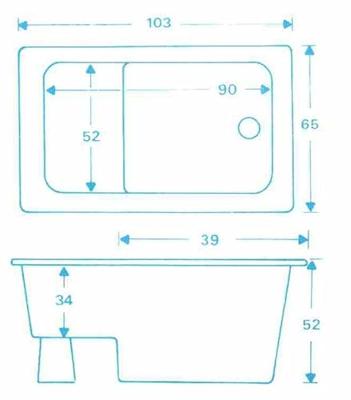 Vrijstaand bad Xellanz Kids Tub | 105x65 cm | Acryl | Glans wit