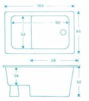 Xellanz Marinella zitbad 103x65x52 wit 60.4042 - thumbnail