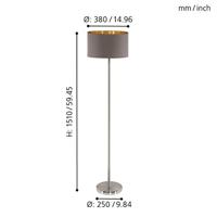 Eglo VloerlampMaserlo 38cm metaalgrijs met taupe kap - 95172 - thumbnail