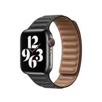 Apple Watch 38/40/41 mm Leather Link Horlogeband Zwart - Medium/Large - thumbnail