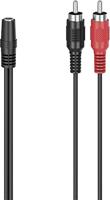 Hama 00205186 Cinch / Jackplug Audio Adapter [1x Jackplug female 3,5 mm - 2x Cinch-stekker] Zwart - thumbnail
