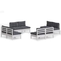 8-delige Loungeset met antracietkleurige kussens grenenhout - thumbnail