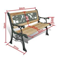 VidaXL Kindertuinbank 84 cm hout - thumbnail