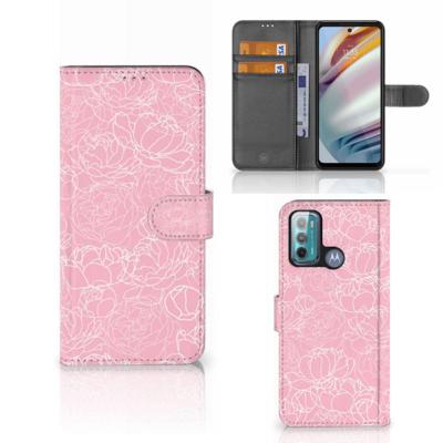 Motorola Moto G60 Hoesje White Flowers Motorola Moto G60 Hoesje White Flowers