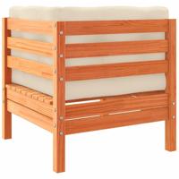 6-delige Loungeset met kussens massief grenenhout wasbruin - thumbnail
