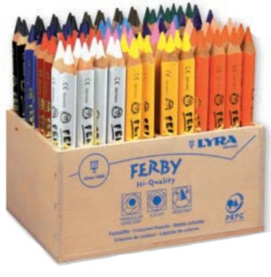 Lyra Super ferby 1 kleurpotloden, l: 12 cm, vulling 6,25 mm, diverse kleuren, 96 stuk/ 1 doos