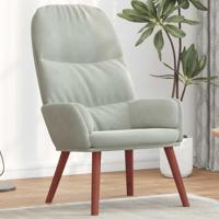 Relaxstoel fluweel lichtgrijs - thumbnail