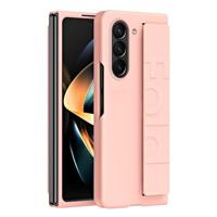 Lunso - Samsung Galaxy Z Fold5 hoes met polsband - wrist strap - Lichtroze - thumbnail