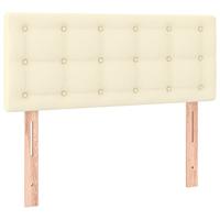 vidaXL Boxspring met matras kunstleer crèmekleurig 100x200 cm - thumbnail