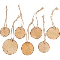 Creativ Company Houten schijf met ophangkoordje, 7st. - thumbnail