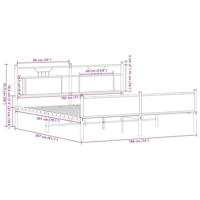 Bedframe zonder matras metaal gerookt eikenkleurig 180x200 cm - thumbnail