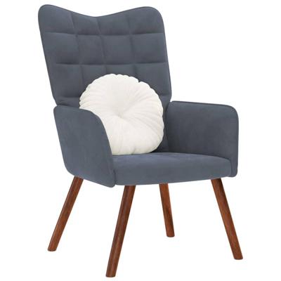 Relaxstoel fluweel donkergrijs