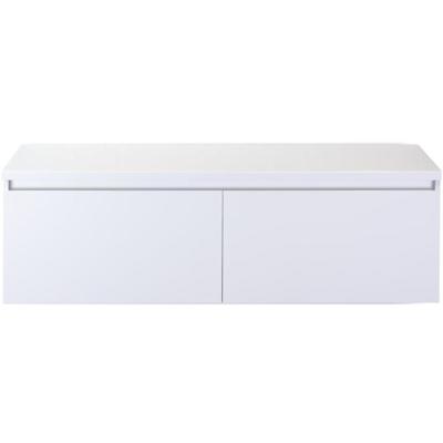 Frozen Badmeubelset 140 cm - Greeplijst in Kleur - Inclusief Wastafelbovenblad Wit Hoogglans