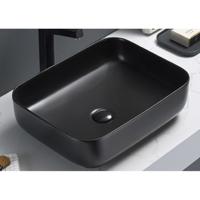 Waskom Sanilux Minerva Color Line 50x39x13 cm Inclusief Click Waste Mat Zwart Sanilux - thumbnail