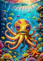 Cute Octopus Puzzel 1000 Stukjes - thumbnail