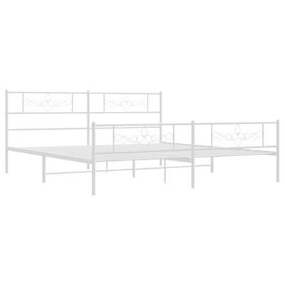 Bedframe met hoofd- en voeteneinde metaal wit 193x203 cm