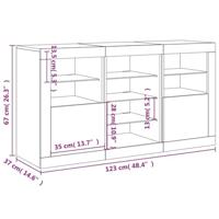 Dressoir met LED-verlichting 123x37x67 cm betongrijs - thumbnail