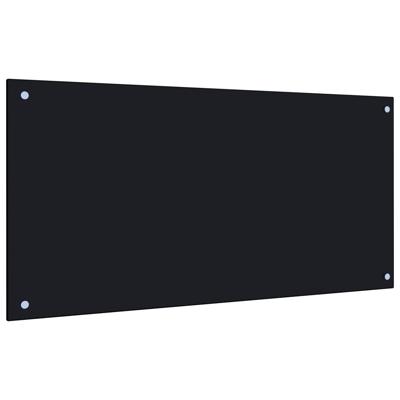 VidaXL Spatscherm keuken 100x50 cm gehard glas zwart VidaXL Spatscherm keuken 100x50 cm gehard glas zwart