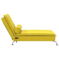 Massage chaise longue met bolster fluweel geel - thumbnail