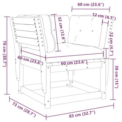 Tuinbank met armleuningen en kussens massief douglashout Tuinbank met armleuningen en kussens massief douglashout
