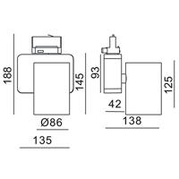 Deko Light Nihal 707043 LED-railspot 3-fasig 33 W LED Energielabel: G (A - G) Zwart - thumbnail
