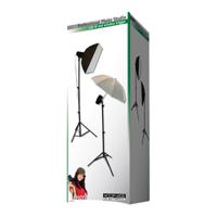 Complete fotostudio met softboxen, paraplu, statieven en lampen - thumbnail