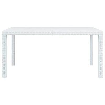 VidaXL Tuintafel 150x90x72 cm rattan-look kunststof wit VidaXL Tuintafel 150x90x72 cm rattan-look kunststof wit